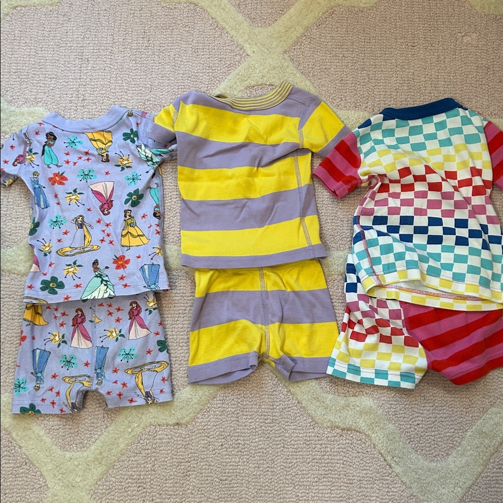 Hanna Andersson Pajama Sets- Disney Princess, Purple/Yellow Stripes, Checkered - Picture 6 of 6